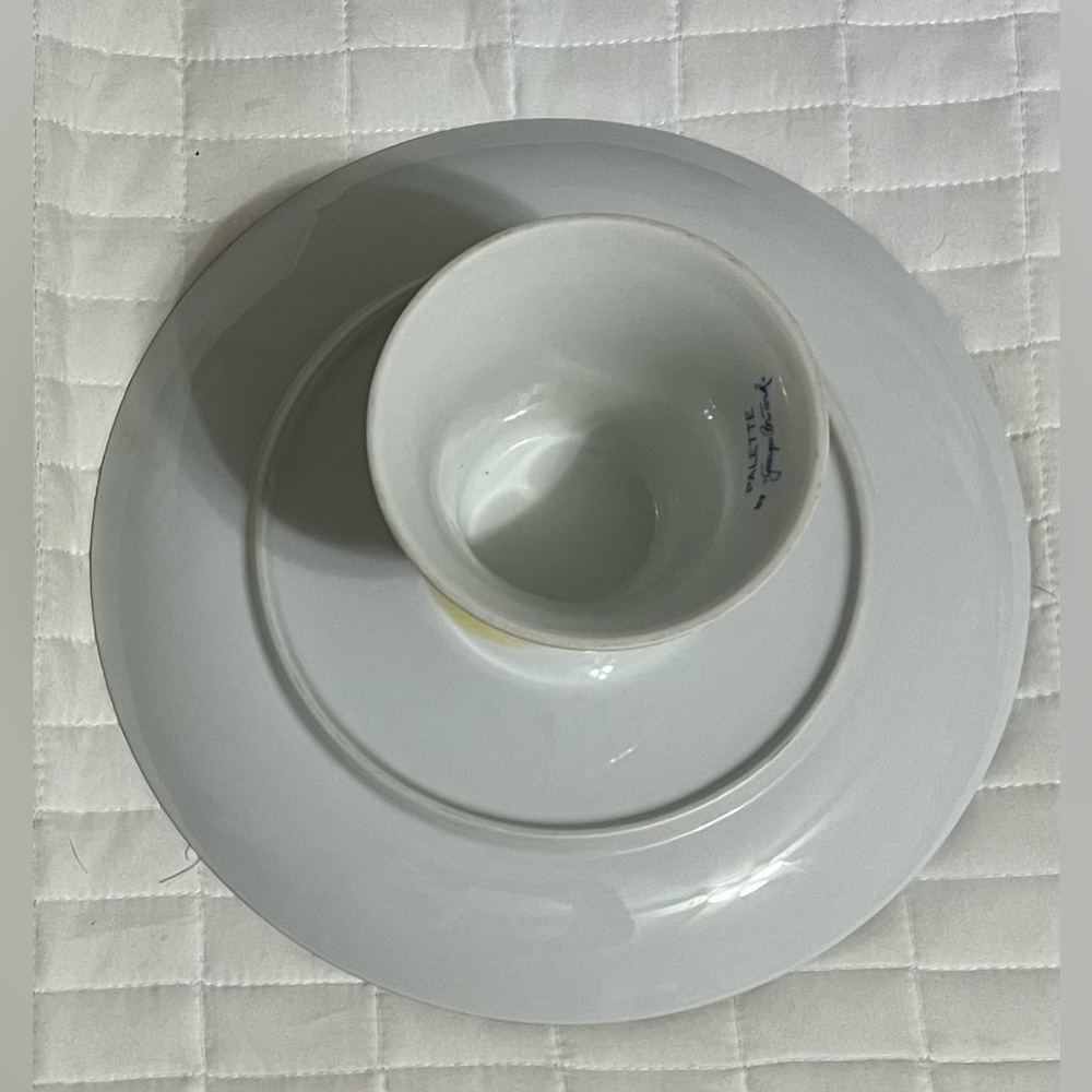 Georges Briard “Palette” multi-colored stripes with tulip patterns cake stand - Picture 7 of 8